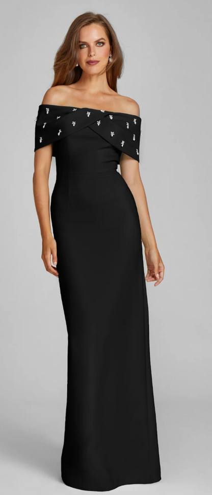 Embellished Strapless Gown