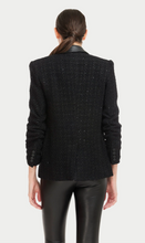 Load image into Gallery viewer, Lexi Vegan Leather Combo Tweed Blazer