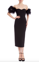 Load image into Gallery viewer, Fierce Off-Shoulder Feather Sleeve Dress