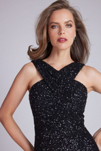 Load image into Gallery viewer, Sequin Criss Cross Halter Gown