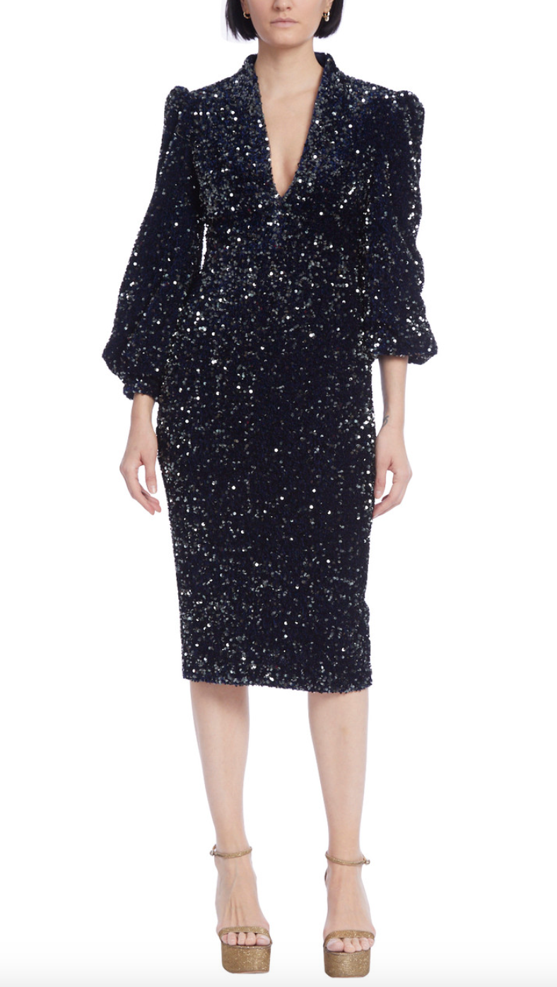 Long-Sleeved Sequin Dress