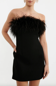 After Hours Feather Mini Dress