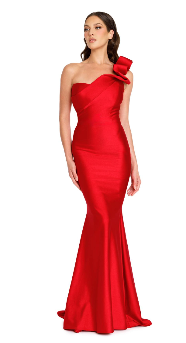 One Shoulder Ribbon Gown