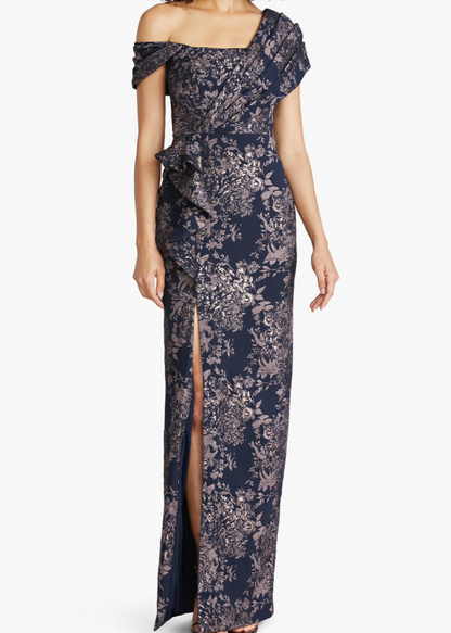 Amaris Floral Jacquard Gown