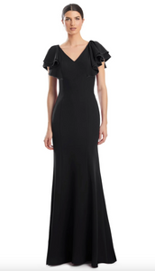 V-Neck Column Gown