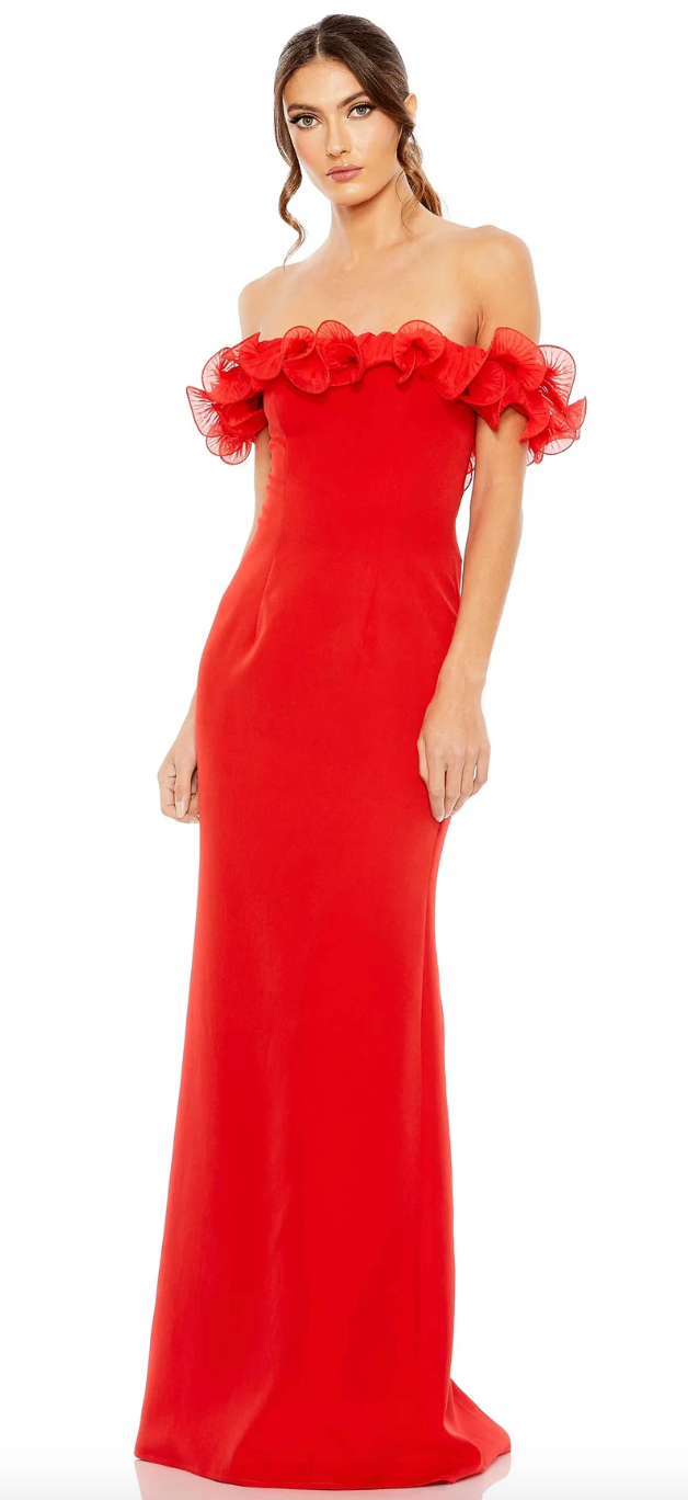 Off-The-Shoulder Ruffle Gown