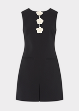 Load image into Gallery viewer, Saylor Camellia Appliqué Crepe Mini Dress