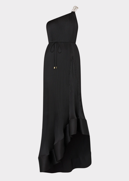 Mariah Satin Pleated Gown