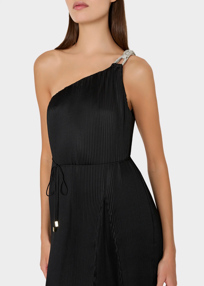 Mariah Satin Pleated Gown