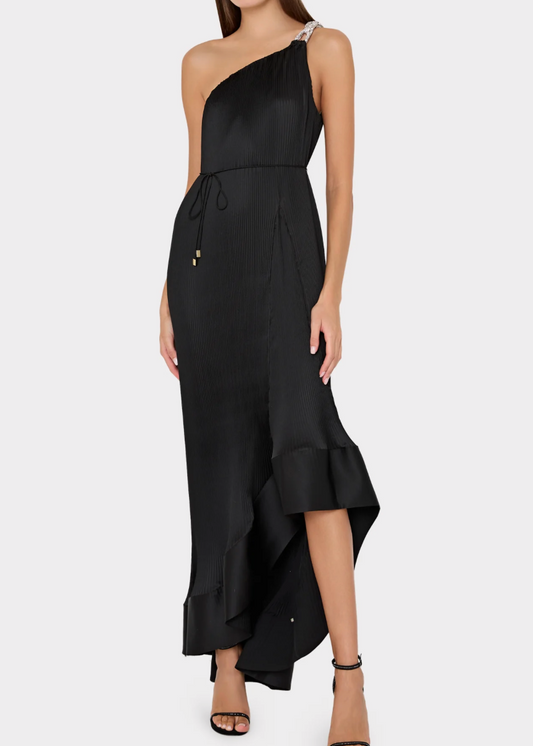 Mariah Satin Pleated Gown