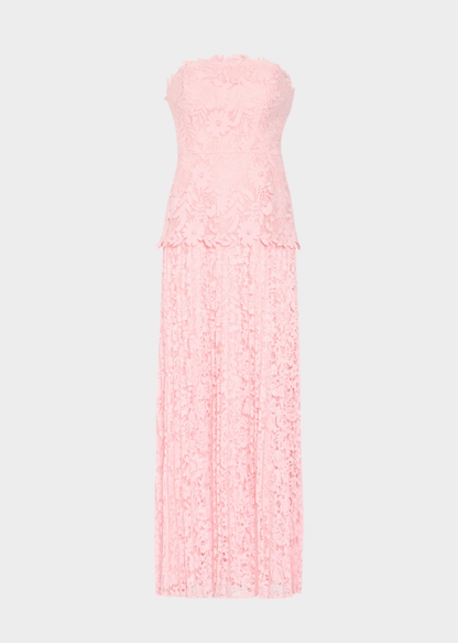 Noelle Strapless Mixed Laces Maxi Dress