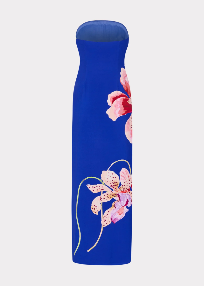 Vera Satin Floral Maxi Dress