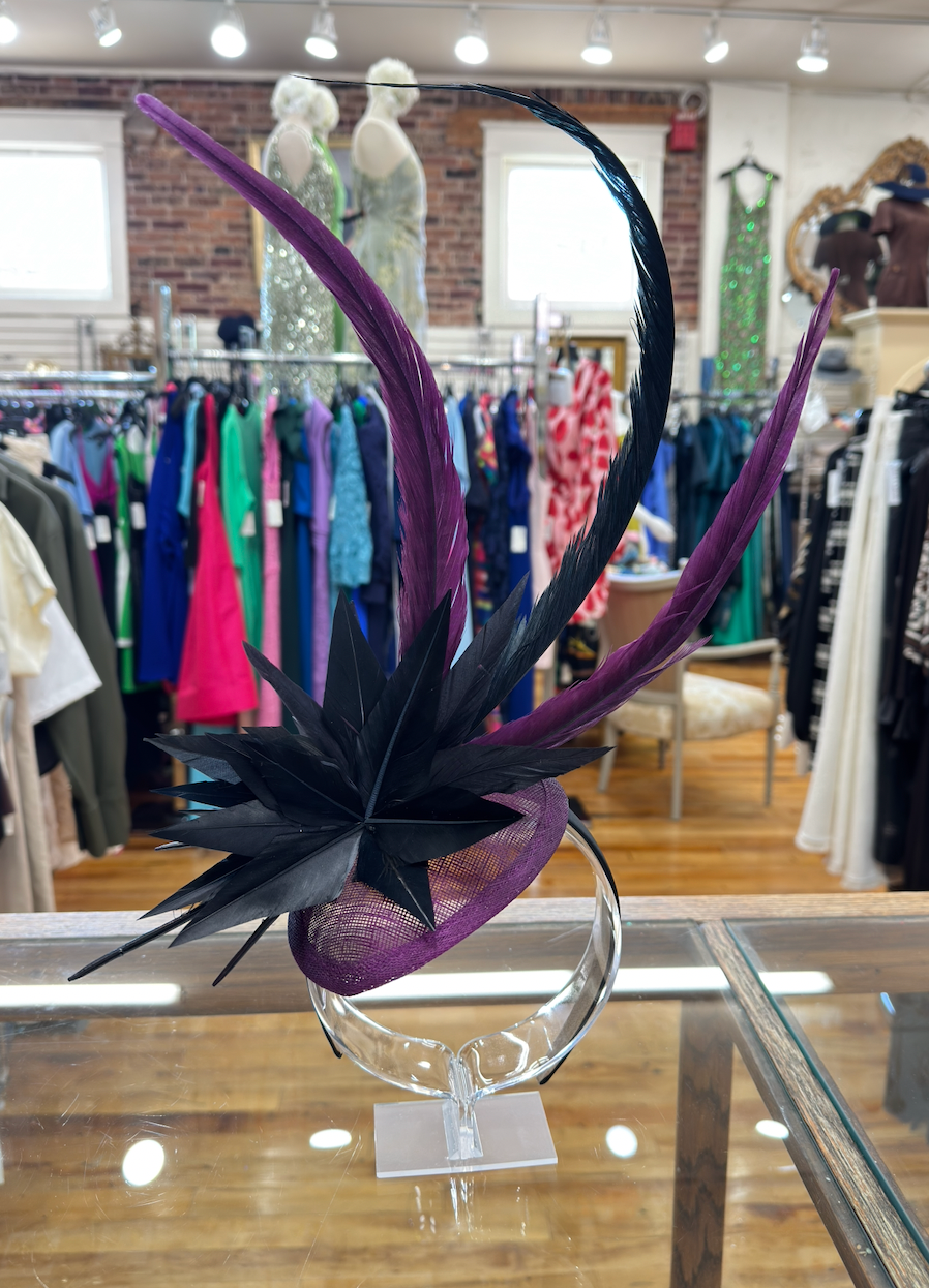 Purple & Black Fascinator