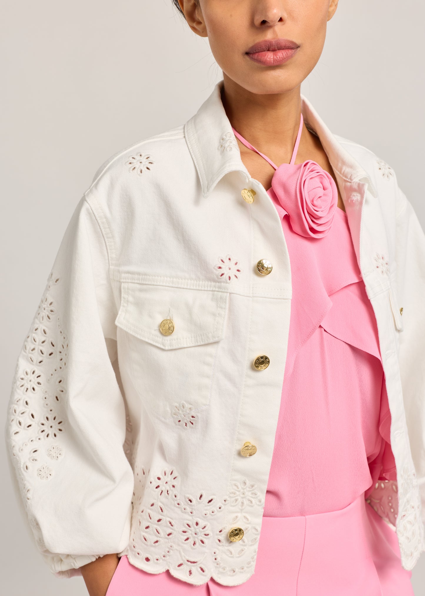 LUMERE EMB DENIM JACKET