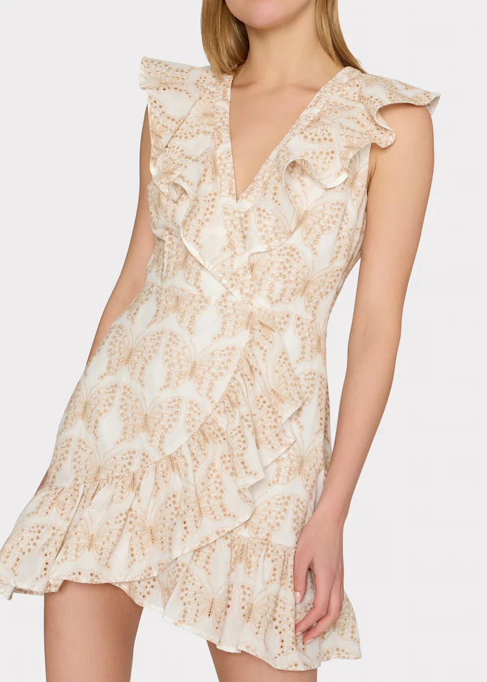 Novi Butterfly Eyelet Wrap Dress