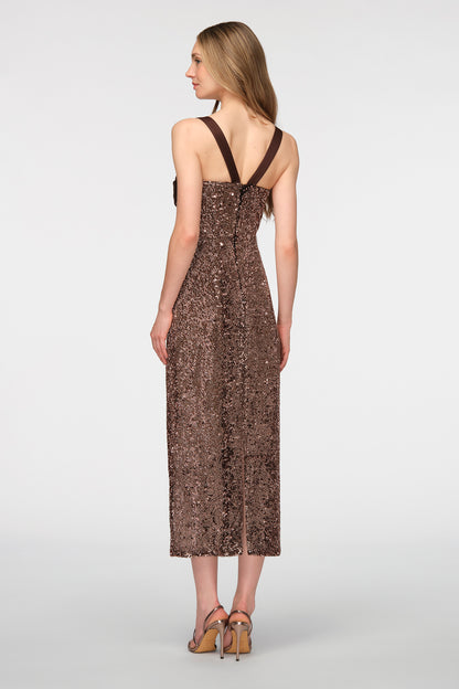 BELLE SEQUIN HALTER DRESS