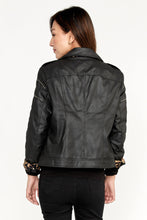 Load image into Gallery viewer, Leopard Cuff Moto Jacket
