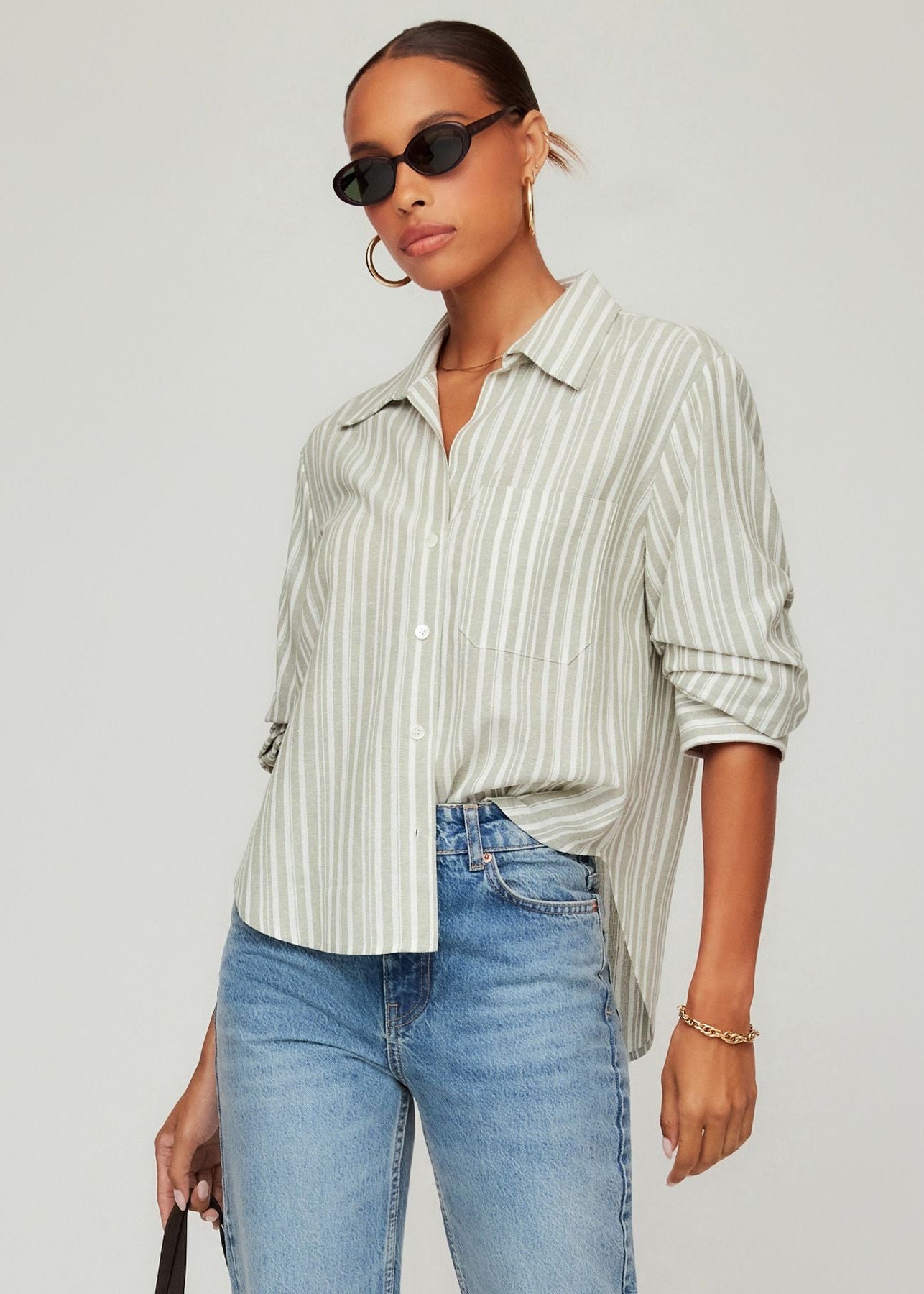 Leighton Ruched Sleeve Shirt