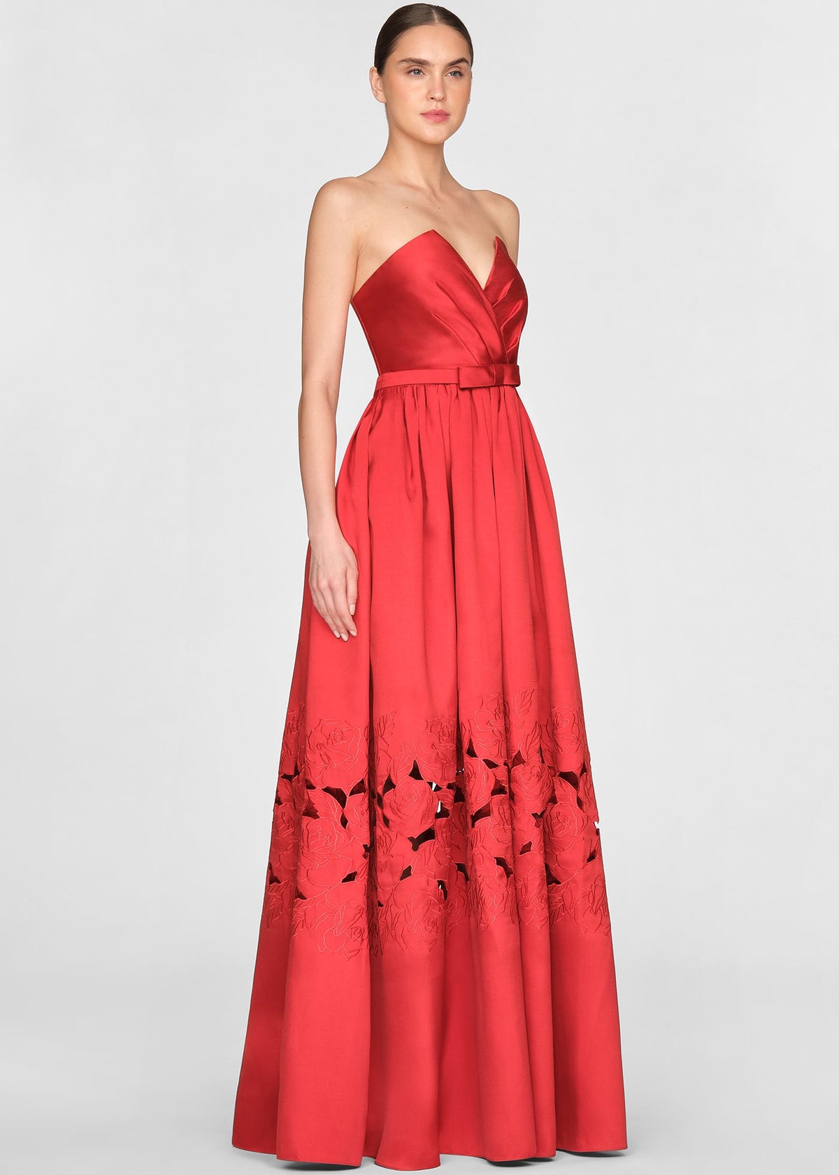 LENA EMBROIDERED MIKADO GOWN