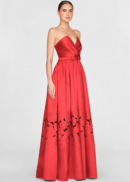 LENA EMBROIDERED MIKADO GOWN