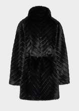 Load image into Gallery viewer, Dayna Chevron Fur Coat