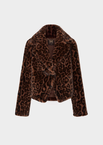 Arya Leopard Faux Fur Jacket