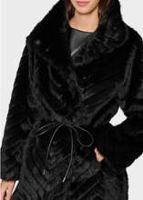 Load image into Gallery viewer, Dayna Chevron Fur Coat