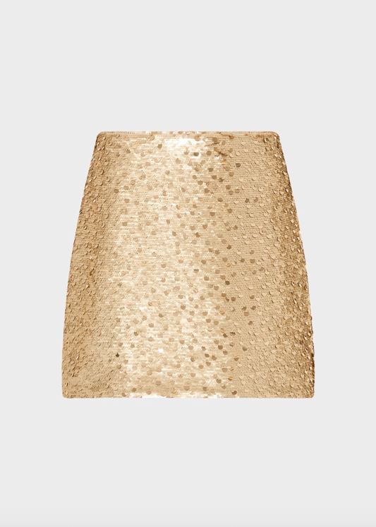 Modern Mini Gold Dot Sequin Skirt