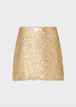 Load image into Gallery viewer, Modern Mini Gold Dot Sequin Skirt