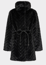 Load image into Gallery viewer, Dayna Chevron Fur Coat