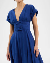 Load image into Gallery viewer, Cera Deep V-Neck Bow Midi Dress