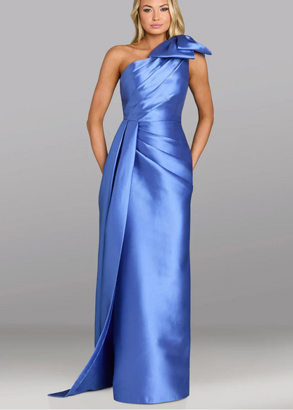 Satin One Shoulder Evening Gown