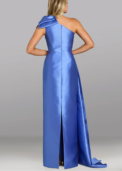 Satin One Shoulder Evening Gown