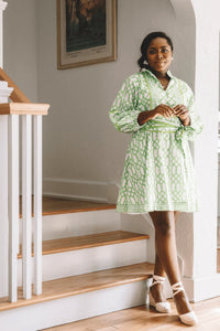 Flounce Shorty  Dress in Key Lime Bamboo