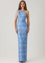 Load image into Gallery viewer, Stretch Jacquard Print One Shoulder Gown