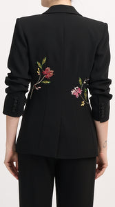 Floral Mixed Media Scrunched Cheyenne Blazer