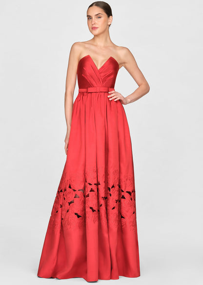 LENA EMBROIDERED MIKADO GOWN