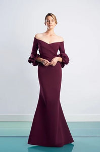 3/4 Puff Sleeve Gown