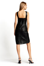 Load image into Gallery viewer, Crossneck Leather Stripe Dress