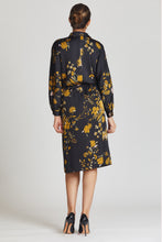 Load image into Gallery viewer, Twill Floral Drawstring Waist Shirt Dress