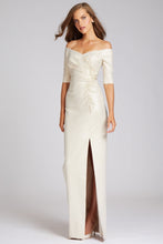 Load image into Gallery viewer, Jacquard Off The Shoulder Beaded Gown