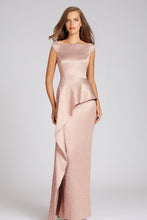 Load image into Gallery viewer, Jacquard Side Drape Peplum Gown