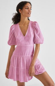 Birch Gingham Tiered Dress