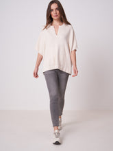 Load image into Gallery viewer, Cotton Blend Knit Poncho With Kangaroo Pocket