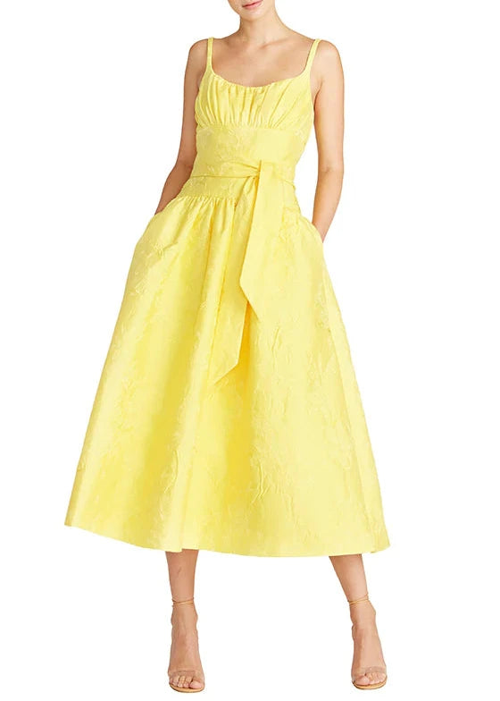 Sleeveless Jacquard Midi Dress