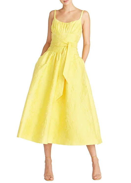 Sleeveless Jacquard Midi Dress