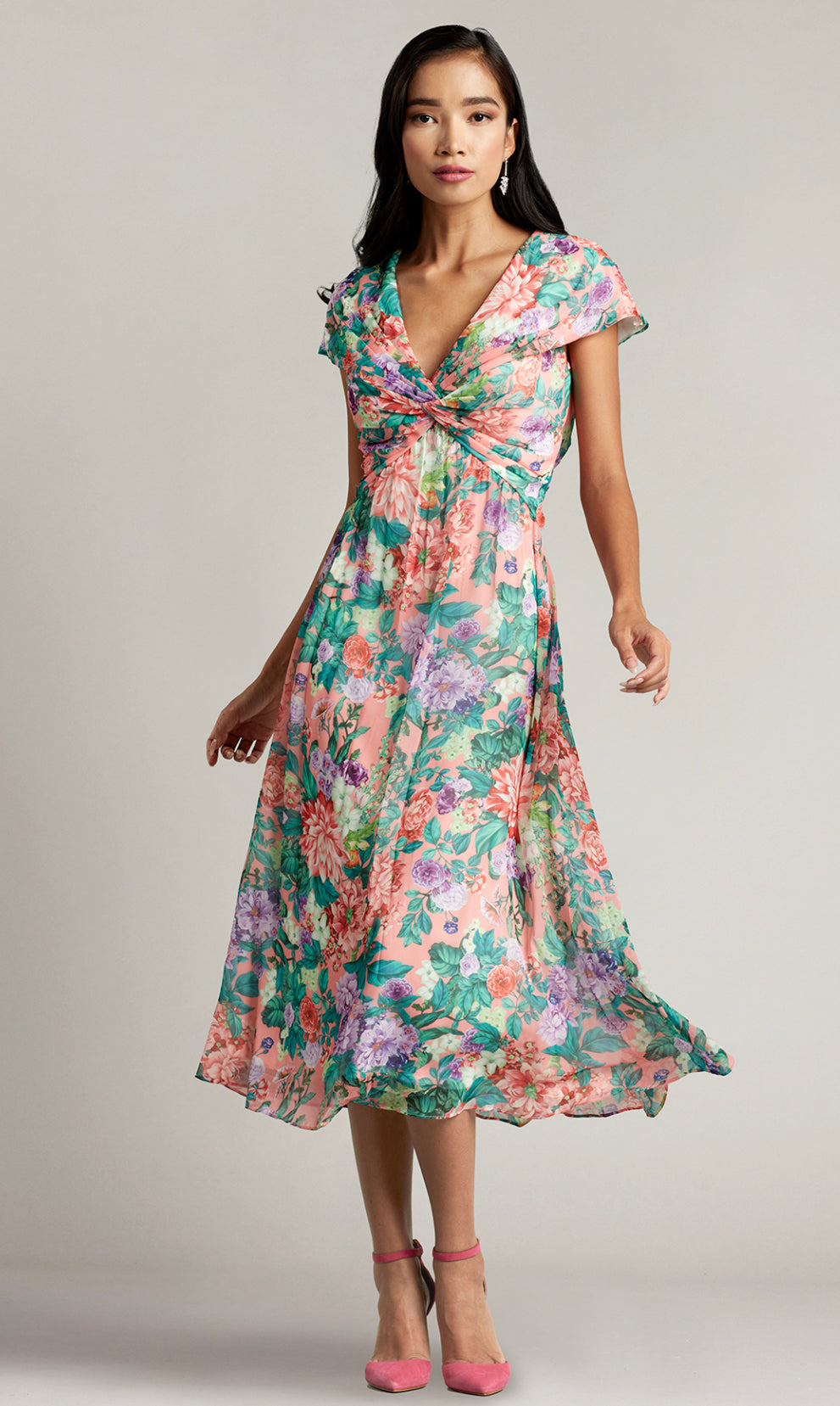 V Neck Floral Dress