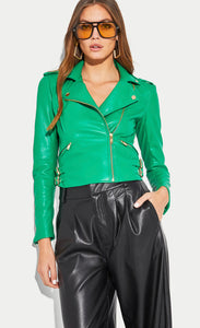 Lindsay Vegan Leather Moto Jacket
