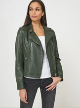 Load image into Gallery viewer, Fitted Leather Biker Jacket