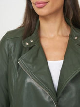 Load image into Gallery viewer, Fitted Leather Biker Jacket
